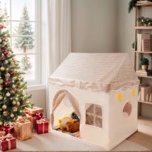 【Leisure and Entertainment】Large Children's Toy Castle, Pink Playhouse with Floral Design, Children's Pretend Play Tent, Kids' Secret Base and Sleeping Tent, Outdoor Beach Toy Playhouse, Holiday Gift