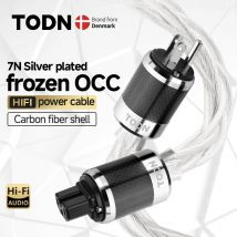 TODN HiFI-Stromkabel EU/US/AU 7N Versilbertes OCC-Leiter-Audiokabel für Stromfilter dac Verstärker audiophile