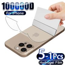 5-1Pcs Hydrogel Film Für iPhone 16 15 14 13 12 11 Pro Max Mini Screen Protector 6 7 8 plus Zurück Film Nicht Glas Telefon Zubehör