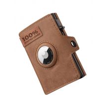 YATBEST Portafoglio da uomo in pelle con tasca portamonete AirTag Clip per carta di posizionamento Borsa per scorrimento carta antifurto magnetica RFID