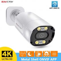 Telecamera IP 4K 8MP H.265 Telecamera di sorveglianza di sicurezza POE Metallo ONVIF Audio bidirezionale Doppia luce Colore Notte Video CCTV impermeabile