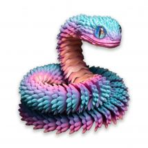 Estatua de serpiente realista con estampado 3D, juguetes de articulación móvil, adorno de escritorio de Año de serpiente de simulación, regalo de modelo Animal, 2025
