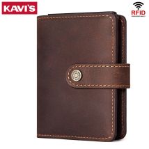 Verrückte Pferd Leder Karten halter kurze Mini Brieftaschen für Männer mit RFID-Schutz Aluminium Pop-up Smart Brieftasche mit Reiß verschluss tasche