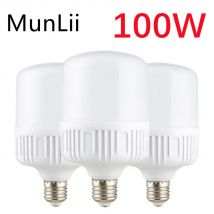 100W E27 LED Bocca a vite Luce 220V Non sfarfallio Ad alta luminosità Luce bianca Protezione per gli occhi Lampadina ad alta dissipazione del calore