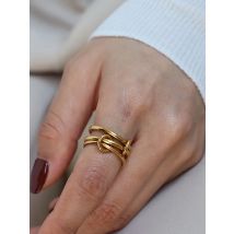 E.B.belle Multiple Layers Strand Loop Indext Finger Rings for Women Lead&nickle Free Stainless Steel Gold Plated Ring