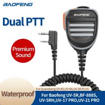 Baofeng Walkie Talkie altoparlante microfono doppio PTT Mic per UV-5R BF-888S UV 13 21 17 Pro UV-5RH