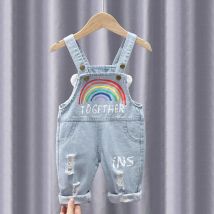 DIIMUU Neue Mode Baby Jungen Mädchen Kleidung Kleinkind Kinder Overalls Denim Baumwolle Casual Strumpf Hosen Cartoon Tragen Hosen