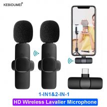 Microfono Lavalier Wireless con cancellazione del rumore registrazione Audio Video Mini Mic per