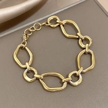 Unregelmäßige geometrische Kreiskette Armbänder für Frauen Mode Gold Silber Farbe Edelstahl Armband wasserdicht Schmuck