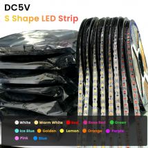 DC5V S Forma Striscia LED 2835 SMD 6mm Larghezza 120LED/m Flessibile Pieghevole Per La Separazione Luce Al Neon FAI DA TE Insegna Al Neon Lettera 12 Colori