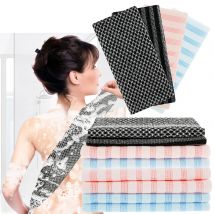 4Pcs Japanese Rubbing Washcloth Exfoliating Shower Back Towel Brush Bathroom Beauty Skin Body Back Scrubber Fast Drying