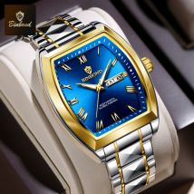 Binbond Männer Uhr Mode Business Dual Kalender Display Gold Edelstahl Wasserdichte Uhr Luxus Marke Quarzuhr Für Männer