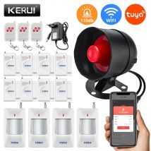 Kerui Tuya Wifi laut Lautsprecher High Decibel Einbrecher Sirene Home Security Alarmsystem mit Tür Fenster Sensor Bewegung für Haus