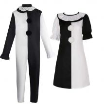 Terrifierr Cosplay Costume 1 Set Female Or Male Horror Carnival Party Skin-Tight Killer Clowns Jumpsuit for Halloween Costume