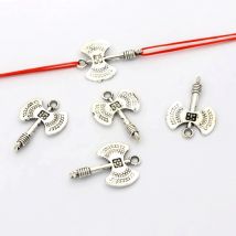 50pcs Tibetan Silver Color AX Metal Spacer Loose Charm Connecter For Jewelry Making Diy Bracelet Necklace Accessories Wholesale