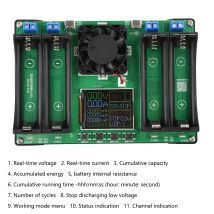 Nuovo tester di capacità della batteria a 4 canali Display LCD di tipo C Tester di capacità della batteria 18650 MAh Tester di resistenza interna della batteria