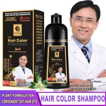 500ml 3 In 1 Colore Dei Capelli Shampoo Tinture Per Capelli Neri Che Copre Shampoo Per Capelli Bianchi Pianta Nera Tinture Per Capelli Veloce Crema Per Capelli Styling FAI DA TE