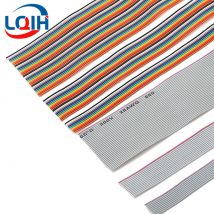 1/3/5 Metri 6/8/10/16/18/20/26/34/40P Passo 1.27mm Colore Grigio Cavo a Nastro Piatto Arcobaleno DuPont filo Per IDC 2.54mm FC connettore