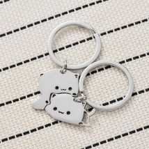 2 Stücke Cartoon Katze Schlüsselanhänger Baby Nette Bubu Dudu Schlüsselanhänger für Zubehör Tasche Anhänger Schlüsselanhänger Schmuck Fans Paar Liebe Geschenke