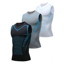 Gilet modellante ionico da uomo 2023 Nuova versione Tessuto di seta ghiacciata da uomo per costruire una perfetta camicie per il controllo della pancia del corpo