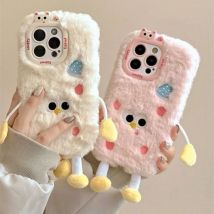 Für IPhone 16 Pro Max 15 Pro 14 Plus 13 12 11 Weihnachtsfigur Plüsch Handyhülle Niedliche Handy-Schutzjacke