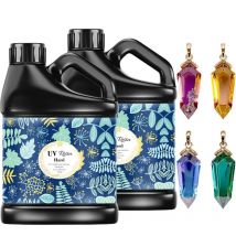 Resina UV sfusa Crystal Clear Grande resina epossidica curativa UV Kit rigido Resina premiscelata Colla UV trasparente ad attivazione solare per gioielli