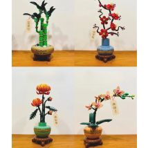 2025 NEW Bouquet Orchid Bamboo Chrysanthemum Plum Blossom Building Blocks DIY Flowers Toy for Kid Adult Gifts Home Decorations