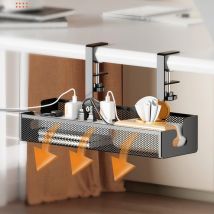 Nessuna perforazione allungabile sotto la scrivania Gestione dei cavi Vassoio per cavi in metallo sotto la scrivania con morsetto Supporto per cavo retrattile per ciabatta