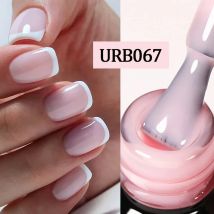 UR SUGAR 7ml Pale Pink Rubber Base Gel Nude Color Semi Permant Soak Off UV LED Samopoziomujące lakiery żelowe Świetne pokrycie