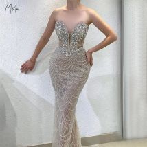 Mila Rhinestones Prom Dresses Beaded Sweetheart Neck Customized Formal Evening Gorgeous Mermaid Sleeveless vestidos de gala 2025