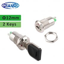 1/10/50pcs 12mm Zinc Alloy Electronic Key Switch With 2 Keys ON OFF Phone Lock Security Power Button Tubular Terminals 2Position
