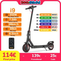 Patinete eléctrico i9 de 8,5 pulgadas, 350W, 7,5Ah, para adultos, velocidad de 30 km/h, alcance máximo de 30km, neumáticos de panal, patinetes plegables con aplicación