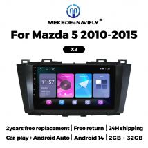 MEKEDE Autoradio All in One Android 14 Multimedia-Navigationsspieler GPS Navi für Mazda 5 2010–2015 Wireless CarPlay Android Auto
