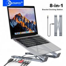 8-in-1 USB C Docking Station Tablet Bracket Docking Station Aluminium Alloy Laptop Holder TYPE-C to HDMI Adapter USB Splitter