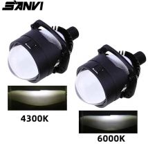 SANVI 2.5 pollici 4300K 6000K Bi LED lenti per proiettori per fari H7 H4 H1 9005 9006 Angel Eyes LED faro accessori auto