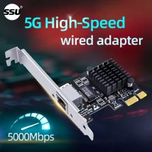 Karta sieciowa 5G do komputera, przewodowa, Ethernet 5 Gbps, desktop, PCI-E x1 do adaptera sieciowego 5G, 5000 Mbps, kompatybilna z Windows 10/11