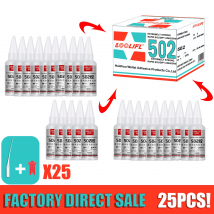 New Upgrade Single Gift Box & 25PCS Wholesale Box LOOLIFL 502 Glue - Strong Bond Instant Adhesive for Metal, Glass, Leather