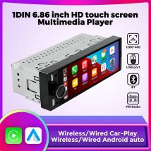 1DIN Uniwersalne radio samochodowe MP5 6,86 cala Bezprzewodowy Carplay Android AUTO AUX USB SWC BT Ekran dotykowy Multimedialny odtwarzacz wideo