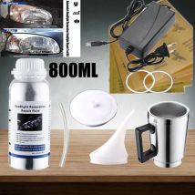 Kit de pulido de restauración de faros de coche, faros de polímero líquido de 800ML, kit de reparación de pulido de faros de coche