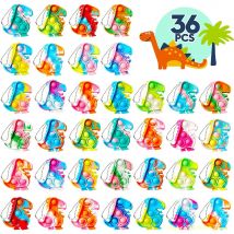 12/36Pcs Dinosaur Party Favors Pop Keychain Fidget Toys Bulk Stress Relief Sensory Toys Birthday Party Supplies for Kids