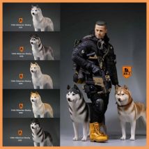 JXK Mrz SH001-6 18*14 CM 1/6 Bilancia Cute Huskies Mini Stand Modello Figurine Creativo High-end Casa Cane Scena ornamento