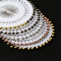 40pcs / Round Hijab Pins Scarf Head Pins Colorful White Round Pearl Head Dressmaking Quilting Pin Sewing Accessories