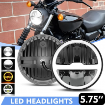 HAOLIDE  Motorcycle LED Headlight  White Yellow DRL Angel Eyes High Low Beam  Amber Turn Signal for DynaIP68Faro off-road use