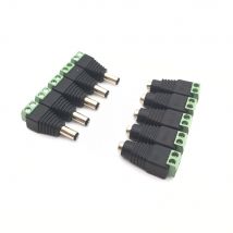 DC 12V Maschio Femmina Connettori 2.1*5.5mm Spina di Alimentazione Adattatore Martinetti Prese Connettore Per Il Segnale di Colore LED Striscia CCTV Camera