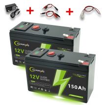 Batteria al litio ricaricabile LifeP04 da 12 V 150 Ah 4000 + cicli per energia solare, UPS, scooter, ruote elettriche, fishfinder, costruita con BMS