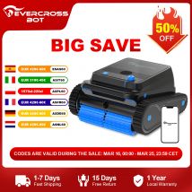EVERCROSS BOT U8 Robot Piscina Senza Fili con APP, durata della batteria di 120 minuti, 200 m 2 aree di pulizia, navigazione intelligente