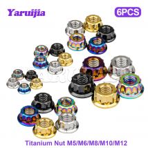 Dado in titanio Yaruijia M5/M6/M8/M10/M12 flangia dadi esagonali a 12 punti per retrofit moto 6 pezzi
