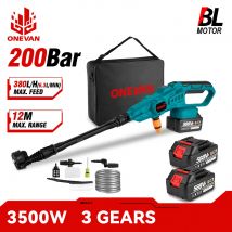 ONEVAN 200 Bar Brushless Idropulitrice Ad Alta Pressione Cordless Ricaricabile Generatore di Schiuma Attrezzi Da Giardino Domestici Per Makita 18V Batteria