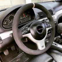Alcantara Wrap Lenkrad für BMW M Sport E46 330i 330Ci E39 540i 525i 530i M3 M5 E46 2000-2006 Funda Volante Handnähen