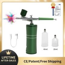 Airbrush Nail Cordless Spray Gun With Compressor Art Painting Makeup Cake Auto Handheld Portable Wireless Art Makeup Model Paint